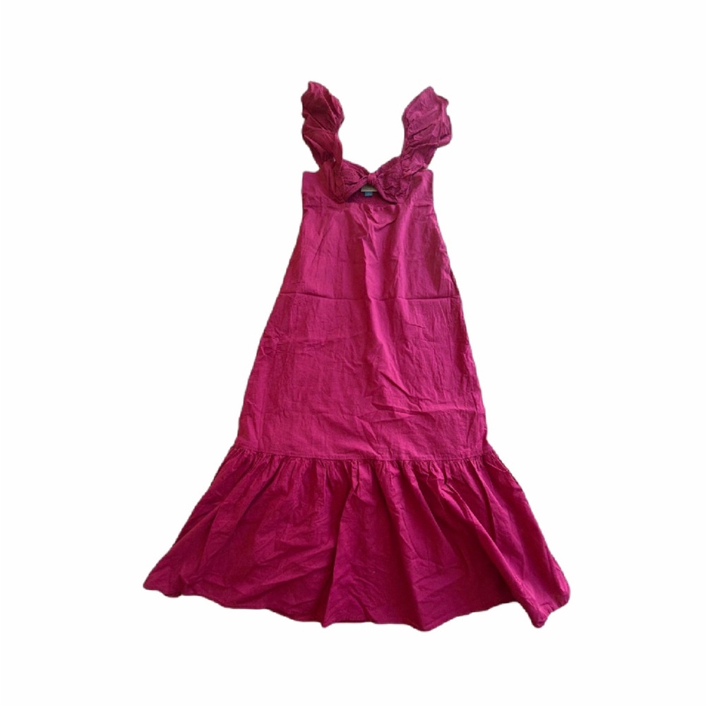 FARM Rio Bright Fuchsia Ruffled Strap Maxi Dress